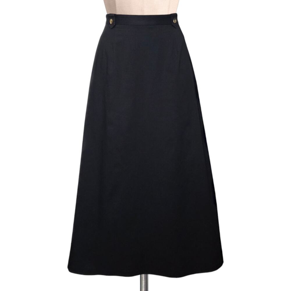 Vintage 80's  90's PATRICK CHRISTOPHER Black Long Midi Maxi Full Skirt S/M